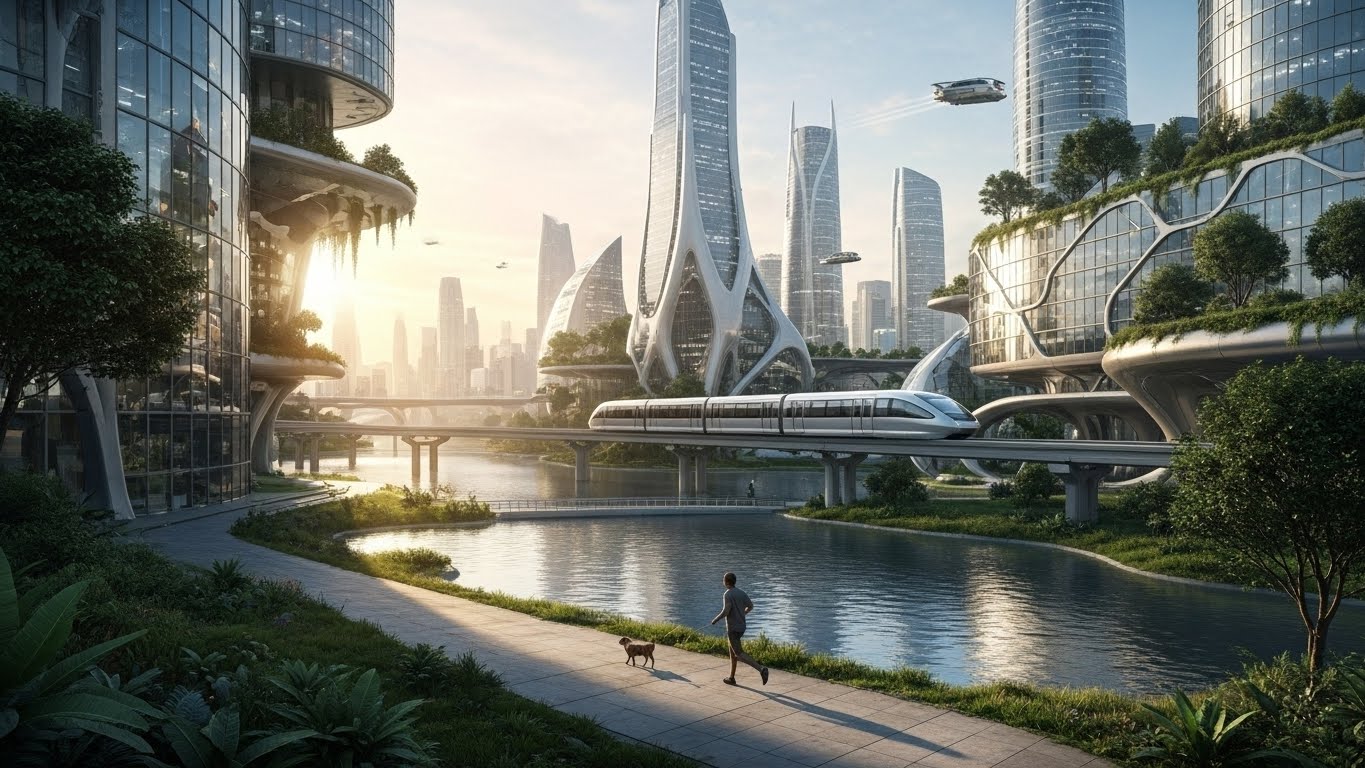 Tehisaru AI loodud 3D Arhitektuurne Tuleviku Linn