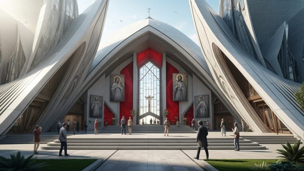 Tehisaru AI loodud 3D Arhitektuurne Tuleviku Kirik